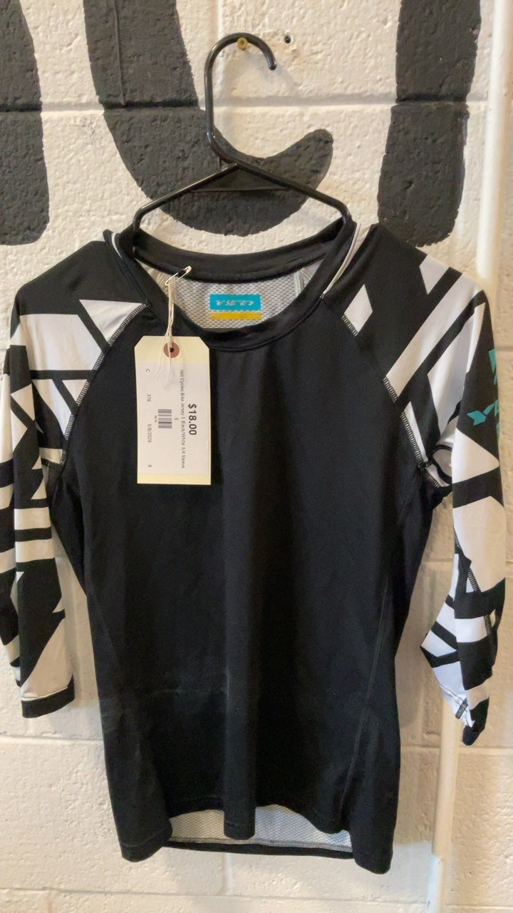 Yeti Cycles Bike Jersey S Black/White 3/4 Sleeve