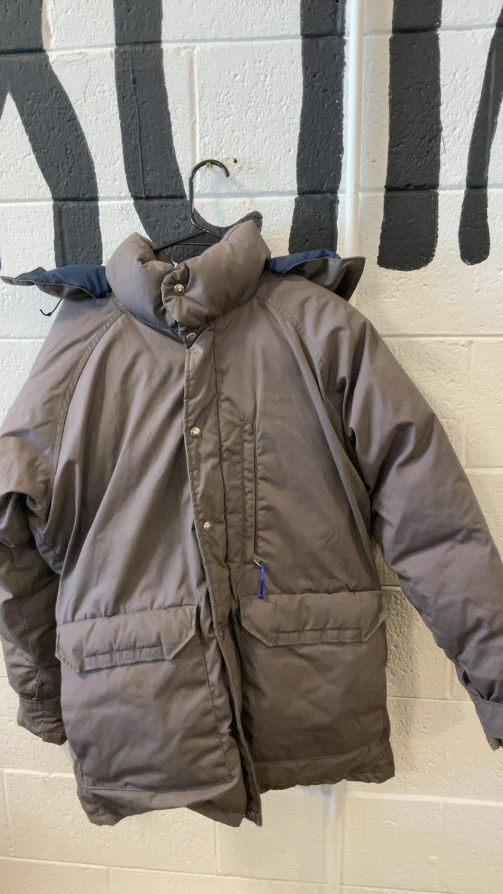 The North Face Mountain Down Jacket (Full Zip/ No Hood) L Grey/Blue