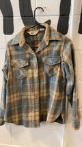 Woolrich Flannel W9/10 Blue/Tan Wool blend