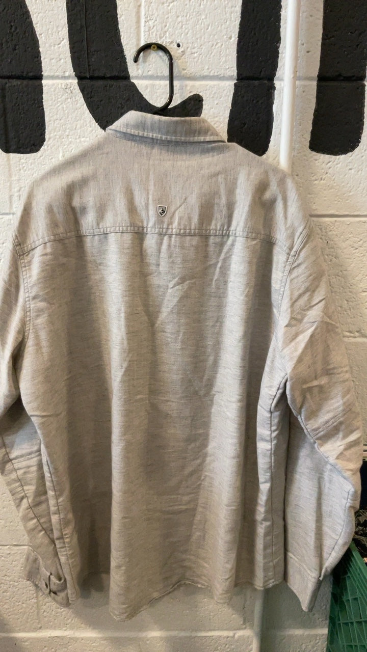 KUHL T-Shirt (Longsleeve) XL White/Grey Button Down