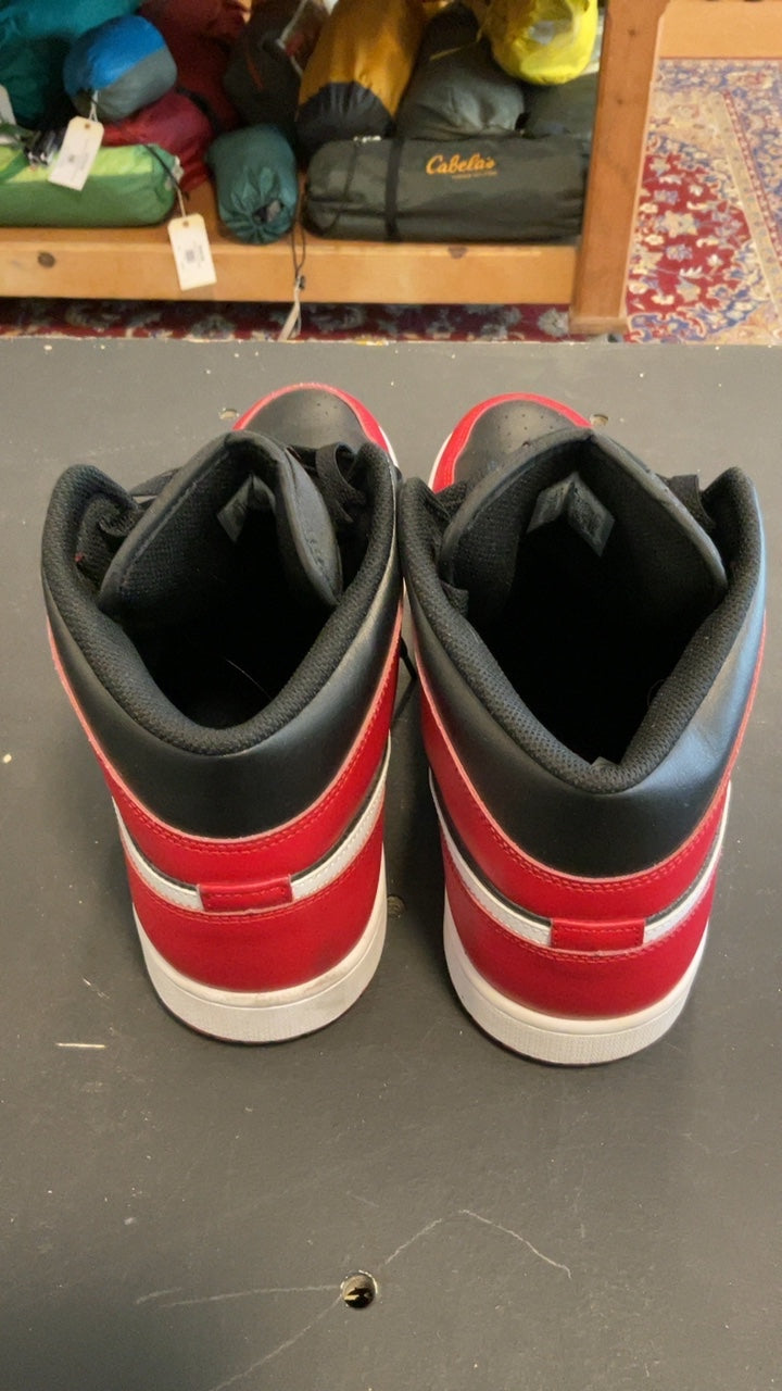 Nike Jordan 1 Mid Shoes 13 Red/Black/White