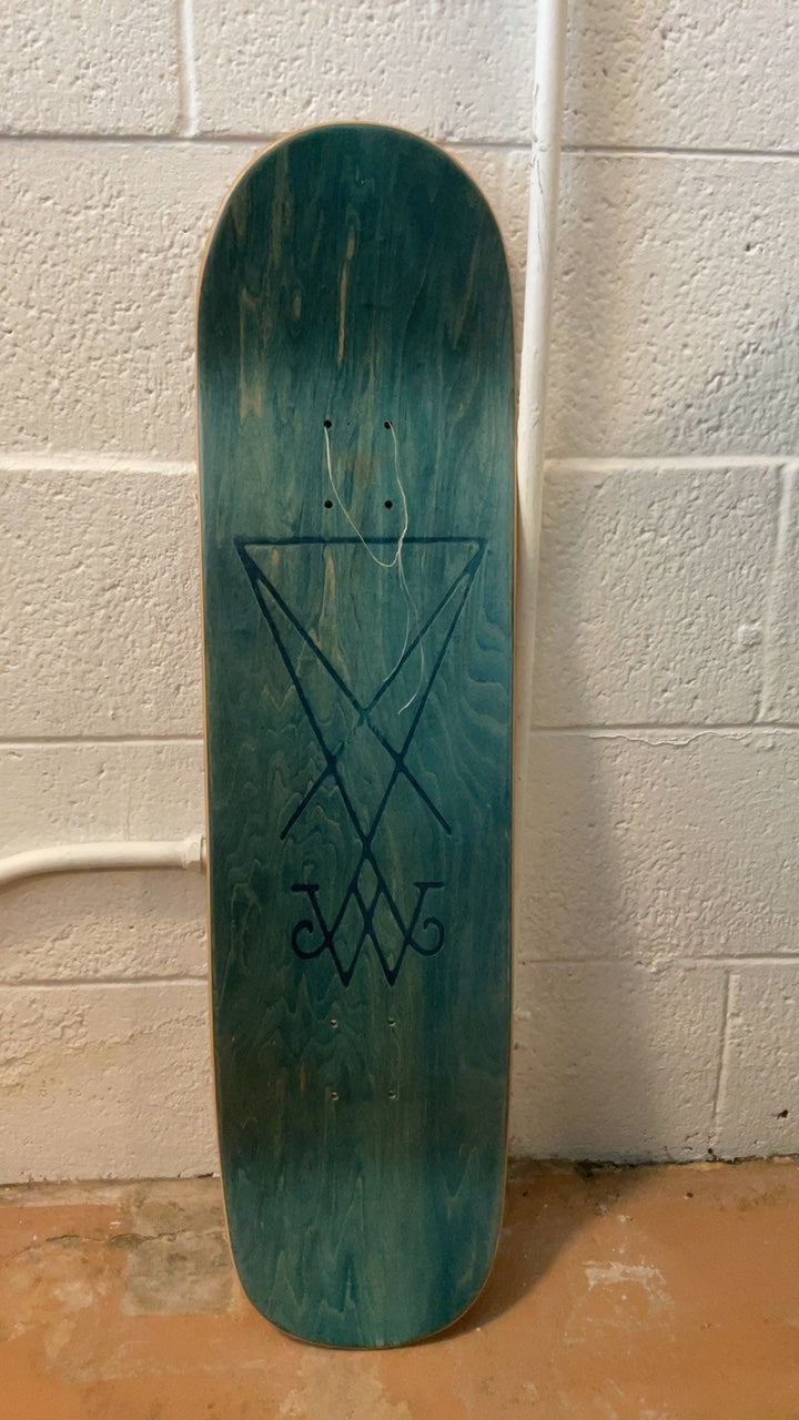 Heavy Metal Mommma Skateboard Deck 8.5"x32" Blue/Orange