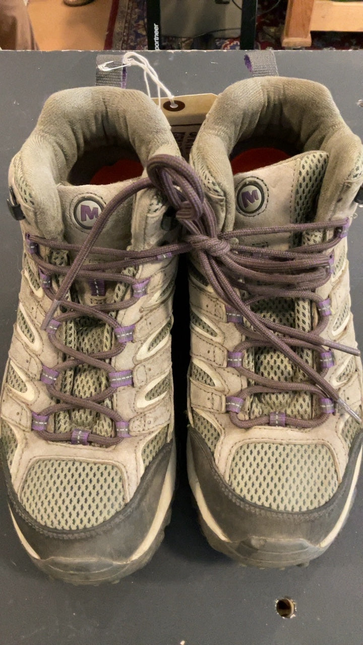 Merrell Shoes (Hiking Boots) W10 Moab 3 Mid Purple Laces