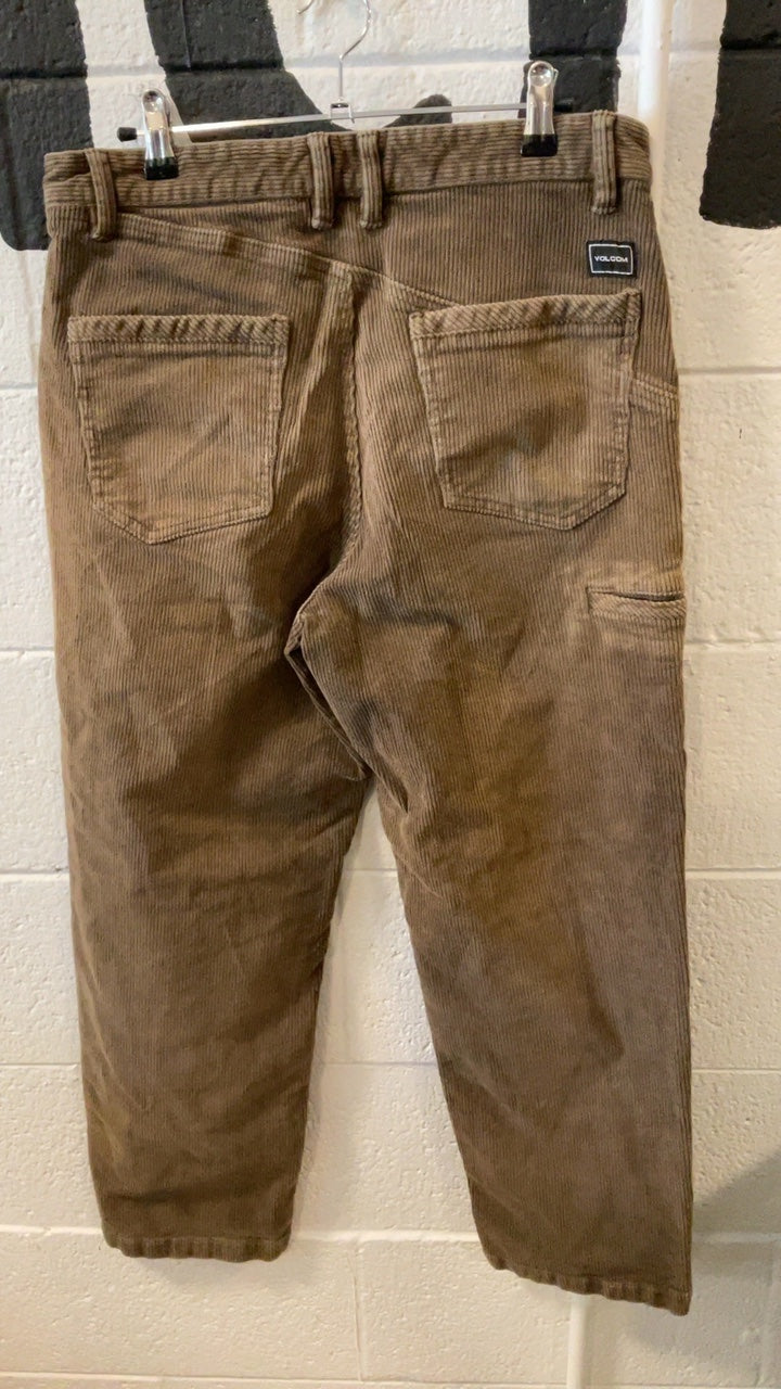 Volcom Pants 30 Brown Corduroy