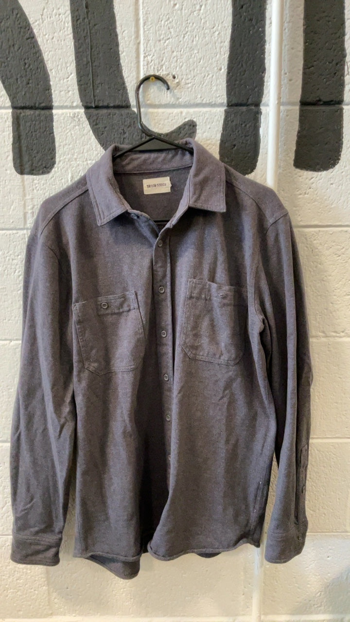 Taylor Stitch Shirt 38 Gray Button Up Longsleeve