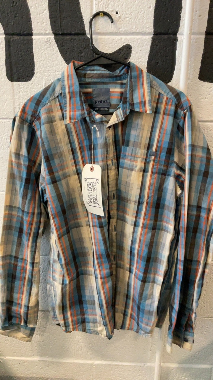 Prana Flannel M Blue/White