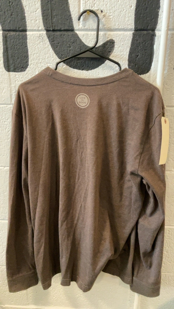 Life is Good Longsleeve M Brown Open Road