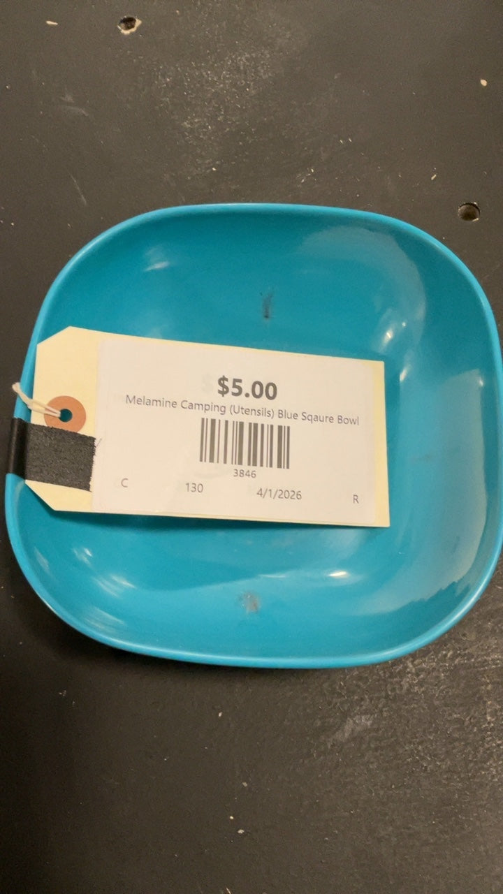 Melamine Camping (Utensils) Blue Sqaure Bowl