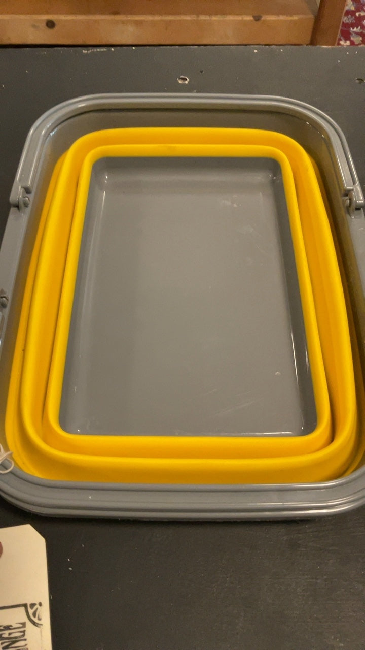 Unknown Camping Collapsible Tote Yellow and Grey