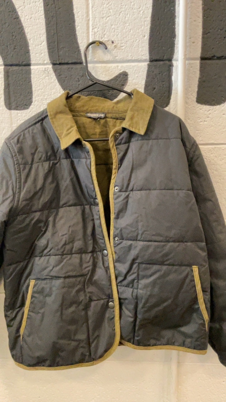 Toad & Co. Jacket (Button Up) L Black/Green Corduroy