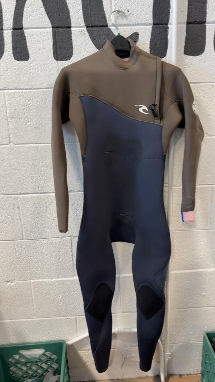 Rip Curl 4/3mm E-BOMB PRO Zip Wetsuit M Grey/Blue
