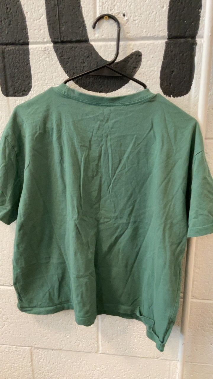 Life is Good T-Shirt L Green Skeleton with Beer