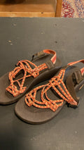 Teva Sandals W7 Brown Yellow and Red Straps