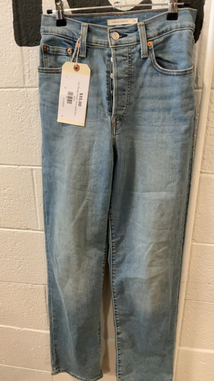 Levi Ribcage Straight Pants 26x32 Blue