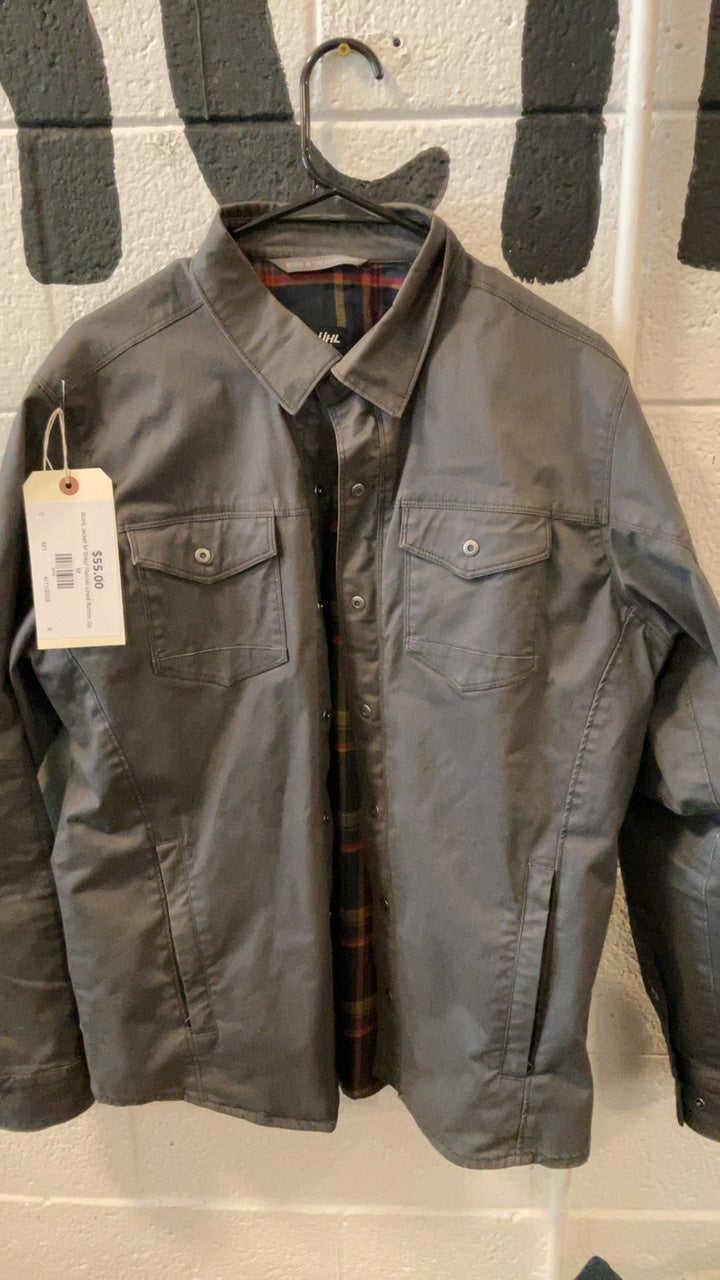 KUHL Jacket M Grey/ Flannel Lined Button Up
