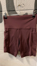 Athleta Athletic Shorts XS Burgundy Salutation Stash Pocket