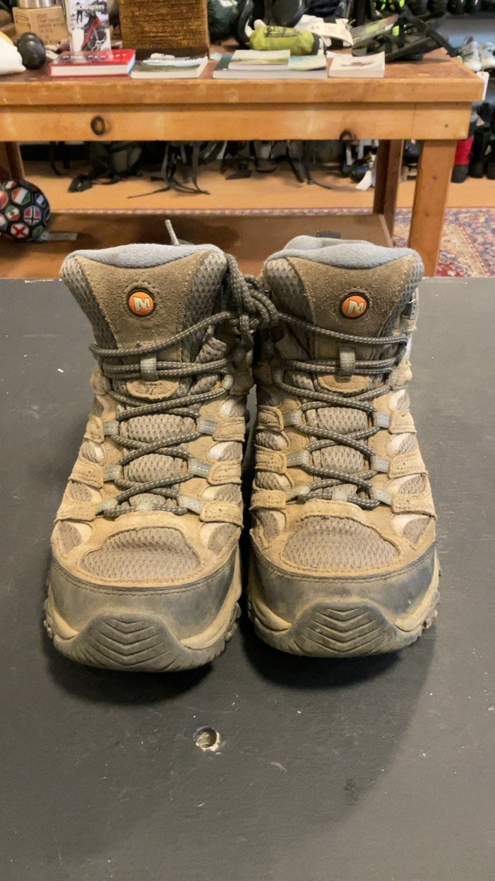 Merrell Moab 3 Mid Waterproof Shoes (Hiking Boots) 8 Brown/Blue