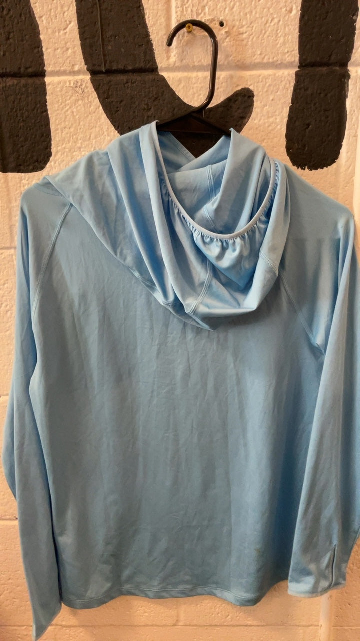 Patagonia Sun Hoodie Youth XL Blue Capilene Silkweight
