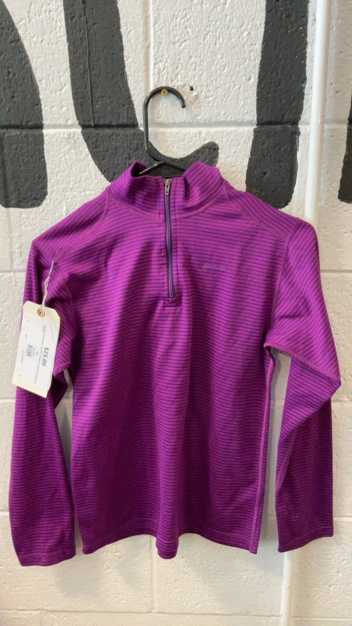 Patagonia Jacket Youth L Puple Capilene Quarter Zip