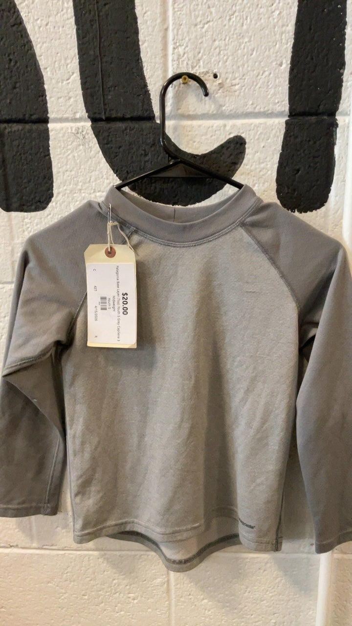 Patagonia Base Layer (Top) Youth S Grey Capilene 3 Midweight