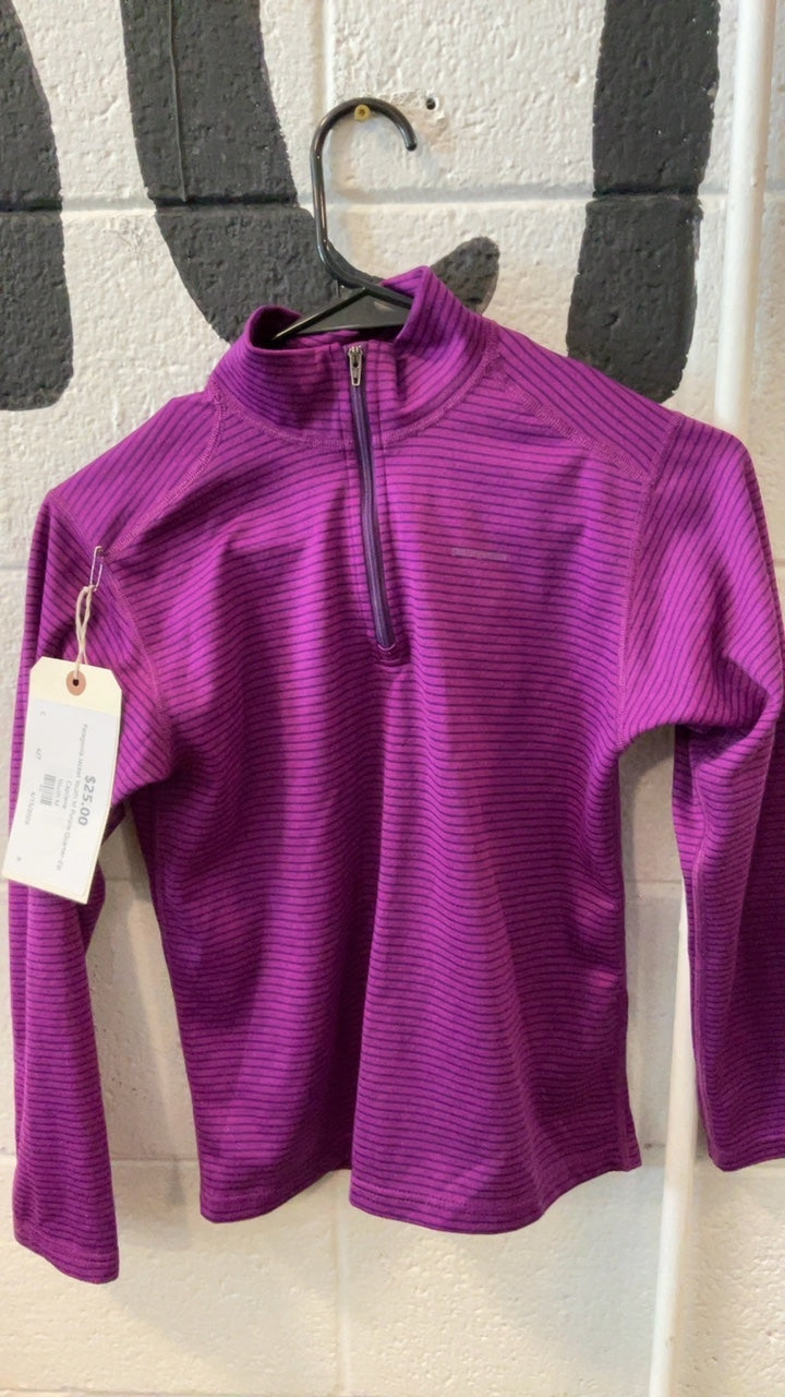 Patagonia Jacket Youth M Purple Quarter-Zip Capilene