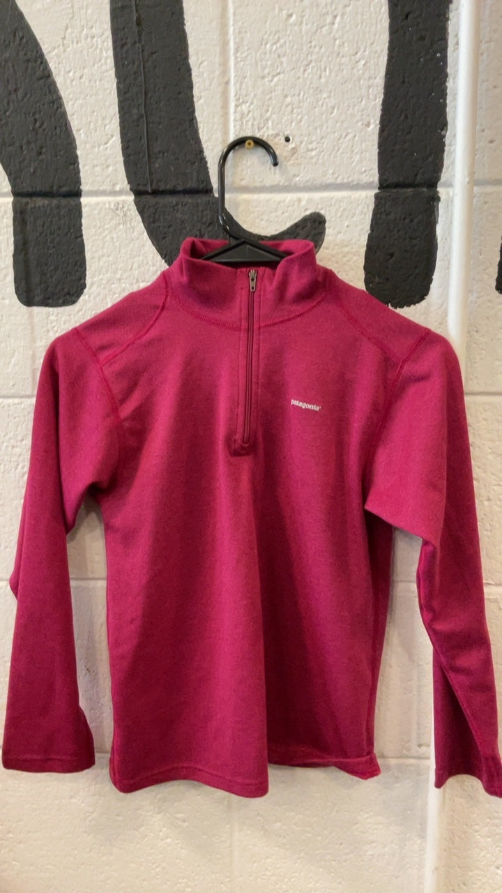 Patagonia Jacket Youth M Pink Capilene Quarter Zip