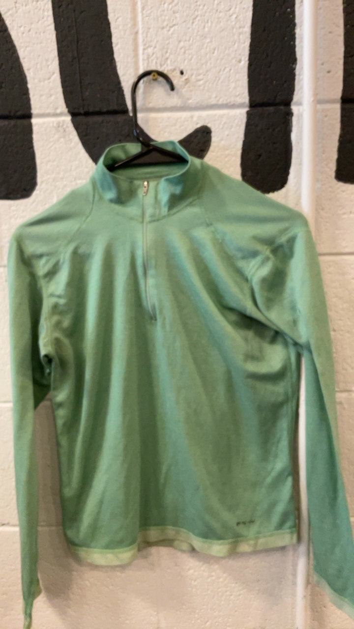 Patagonia Base Layer (Top) M Green Capilene Quarter Zip