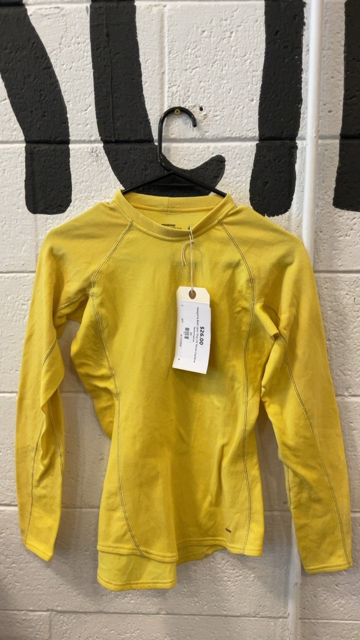 Patagonia Base Layer (Top) XS Yellow Capilene Performance