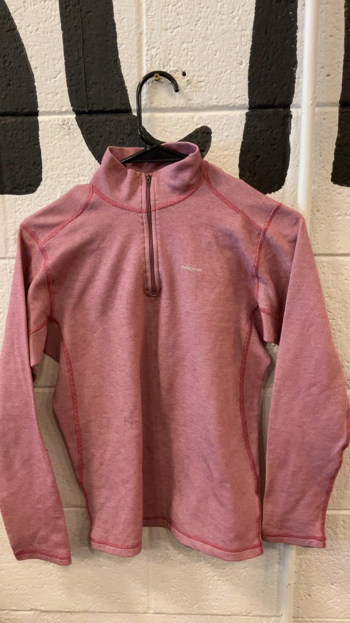 Patagonia Base Layer (Top) L Pink Capilene Quarter Zip