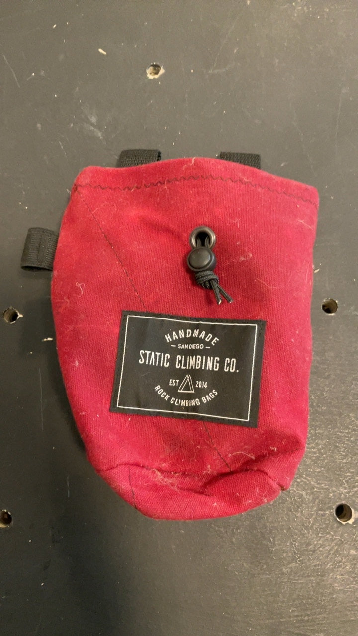 Static Climbing Waxed Canvas Chalk Bag Red