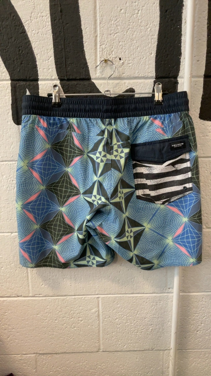 Volcom Stoneys Shorts (Board) M Blue/Green/Black