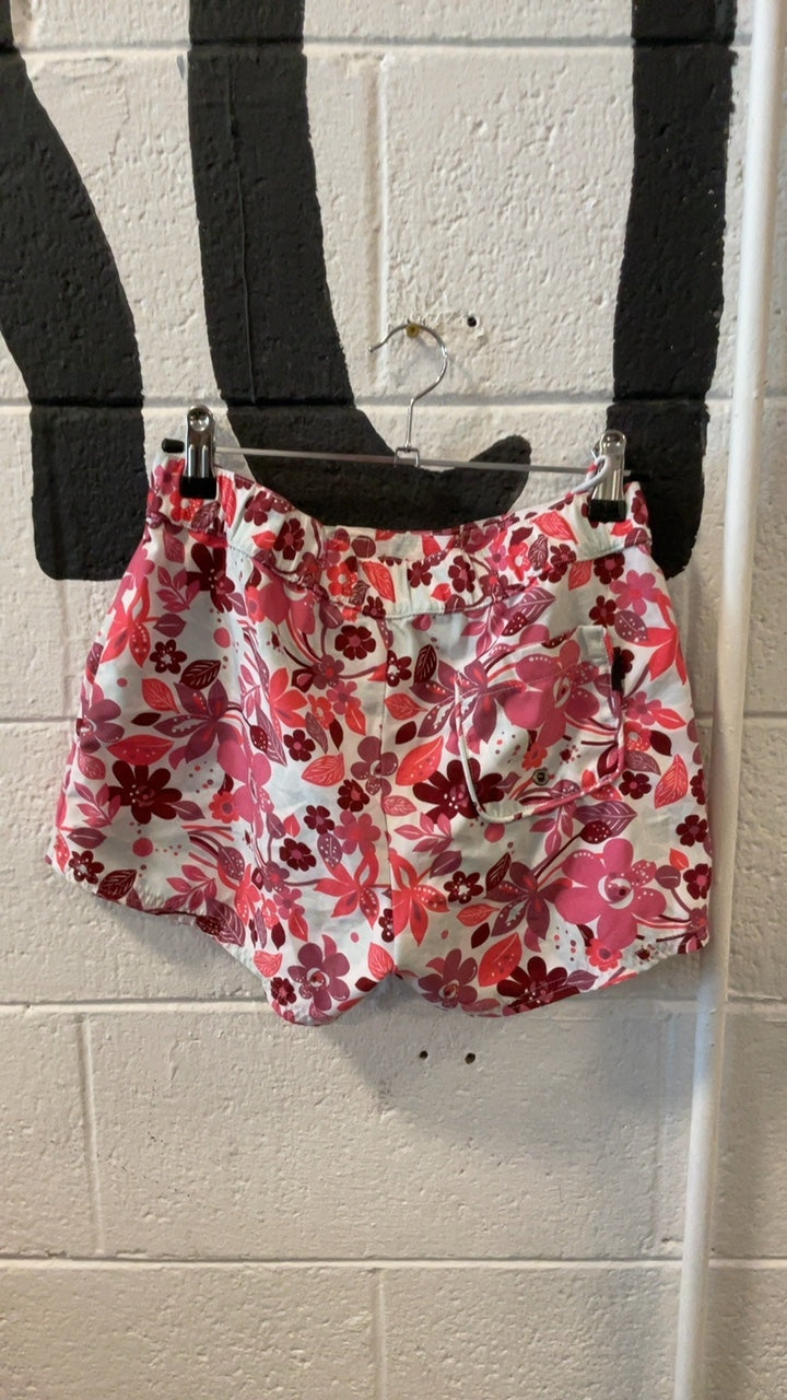 Patagonia Shorts Youth L White w/ Pink Flowers