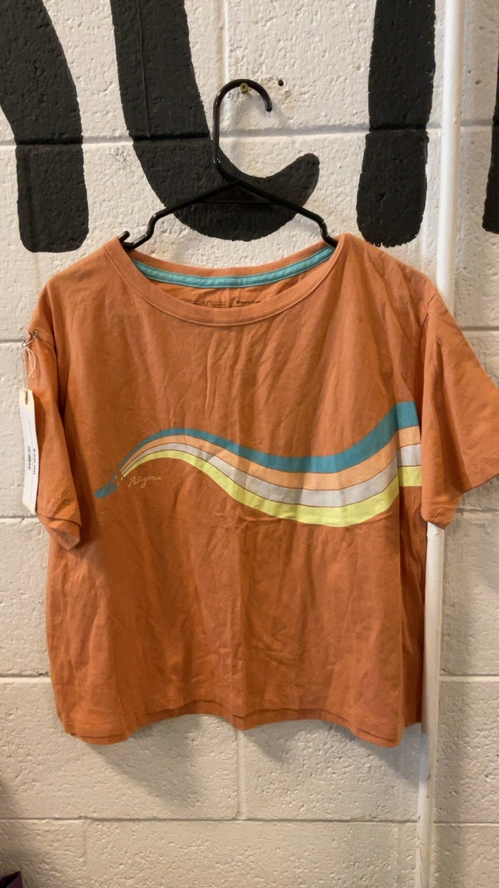 Patagonia T-Shirt S Orange Easy Cut Tee Surfer
