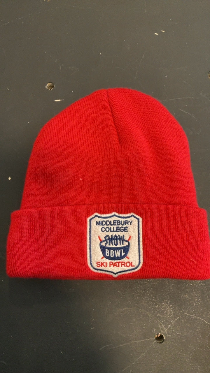 Hat (Beanie) Red Middlebury College Ski Patrol