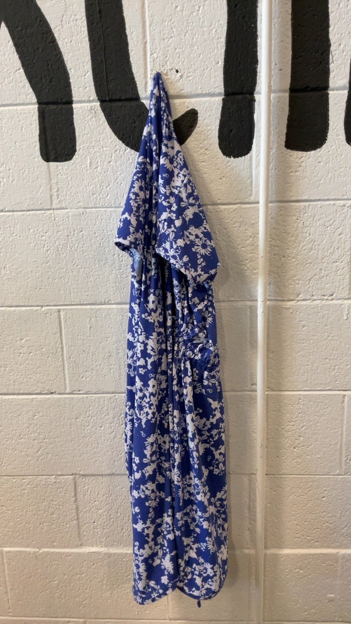 Columbia Pullover L Blue Flowers Wrap Dress