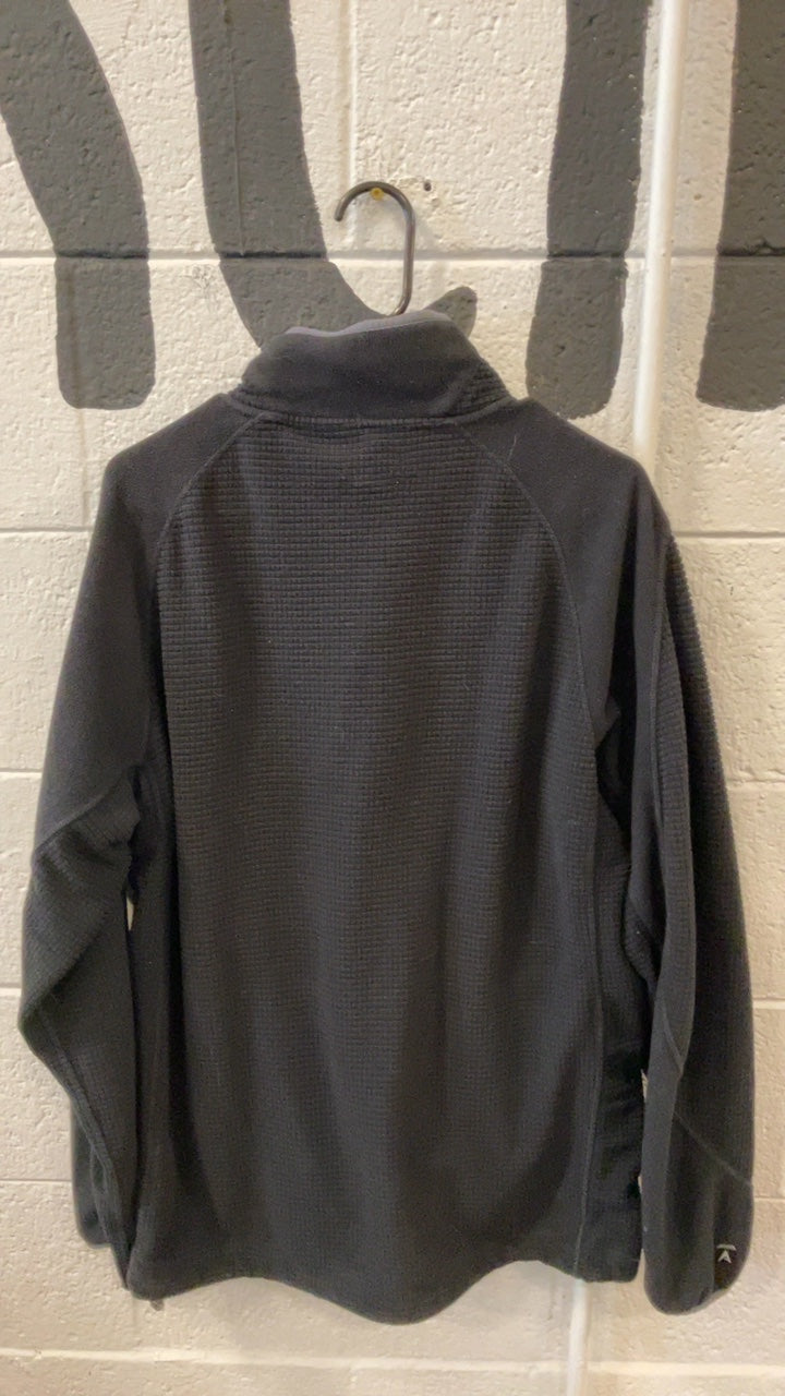 Antigua Fleece Jacket (Quarter-Zip) (No Hood) L Black