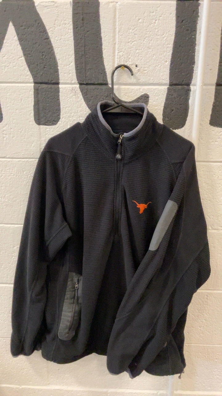 Antigua Fleece Jacket (Quarter-Zip) (No Hood) L Black