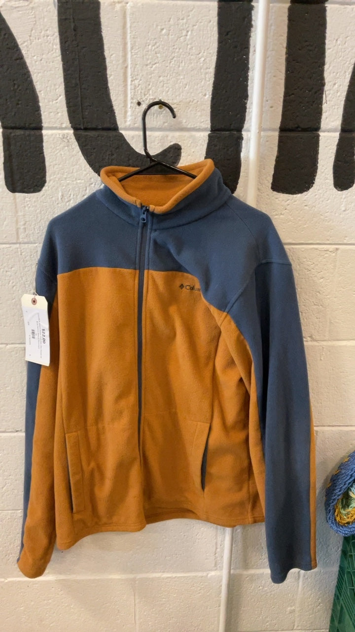 Columbia Fleece Jacket (Full-Zip) (No Hood) M Blue/Yellow Steens Mountain