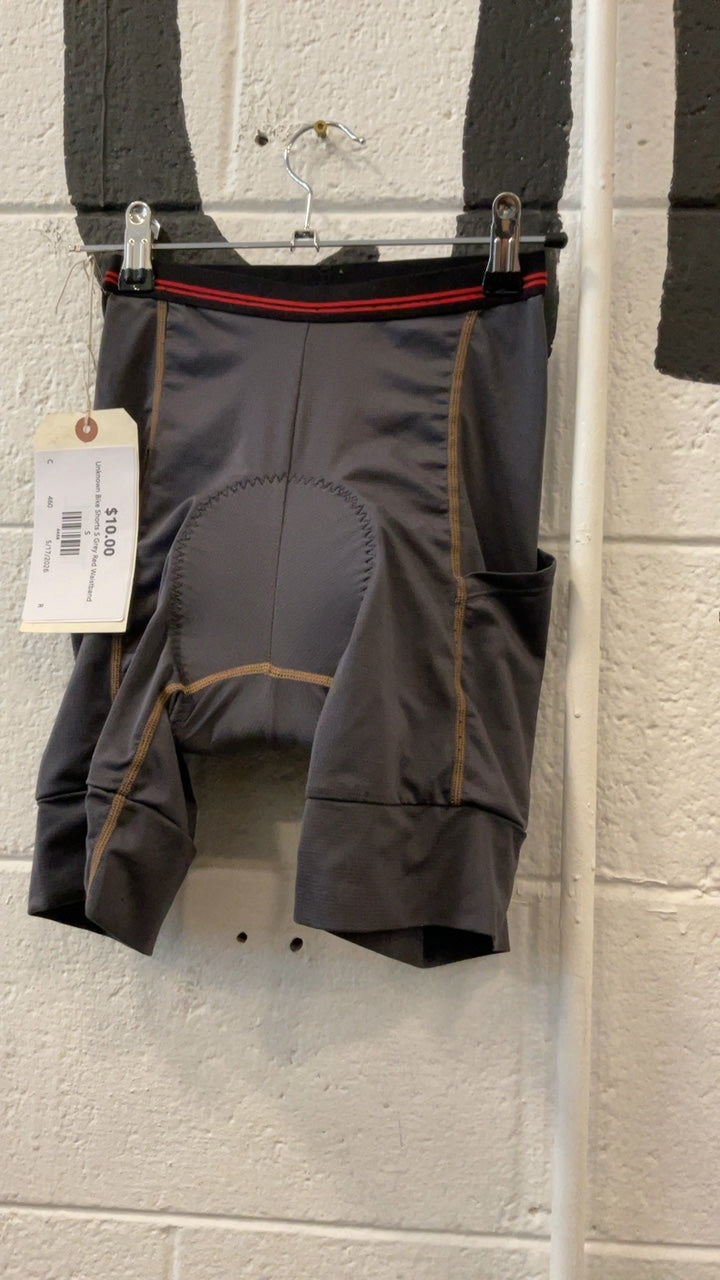 Unknown Bike Shorts S Grey Red Waistband