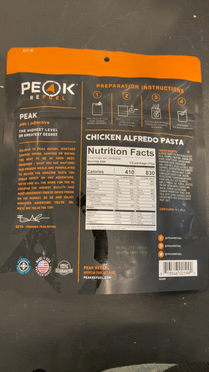Peak Refuel Chicken Alfredo