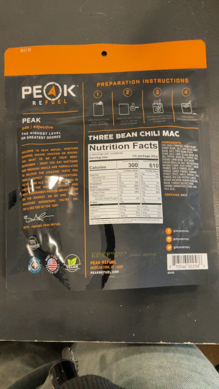 Peak Refuel Three Bean Chili Mac
