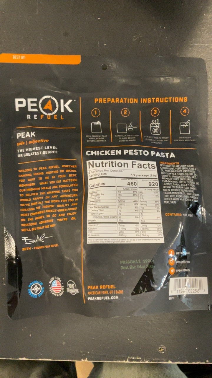 Peak Refuel Chicken Pesto Pasta