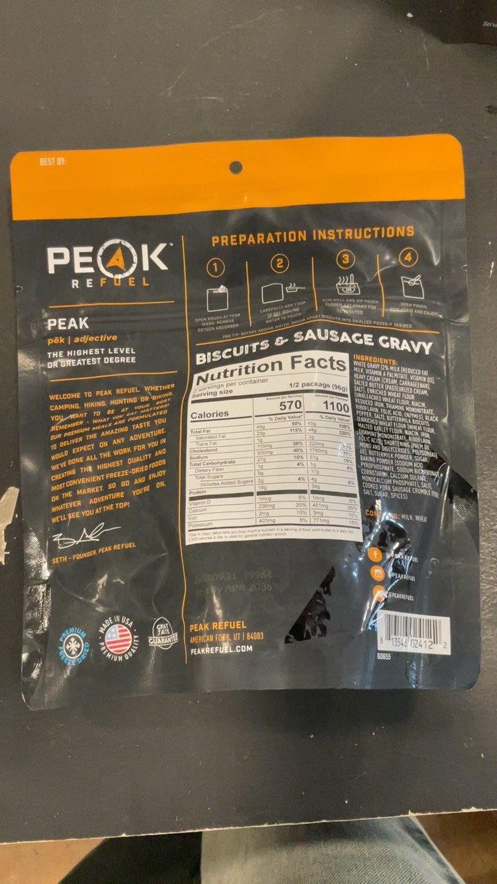 Peak Refuel Busciuts & Sausage Gravy