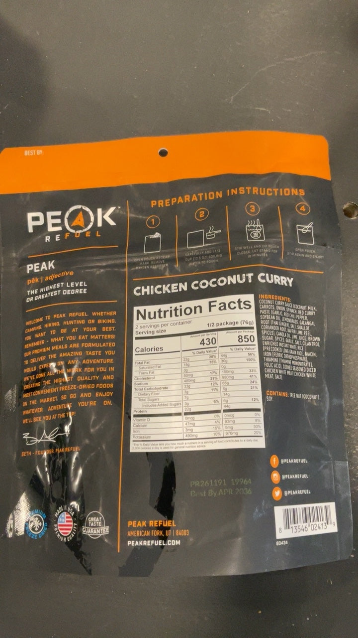 Peak Refuel Chicken Coconut Curry
