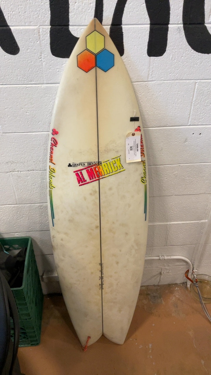 Al Merrick Surfboard (Short) 5'6" Fishtail White/Rainbow - Channel Islands