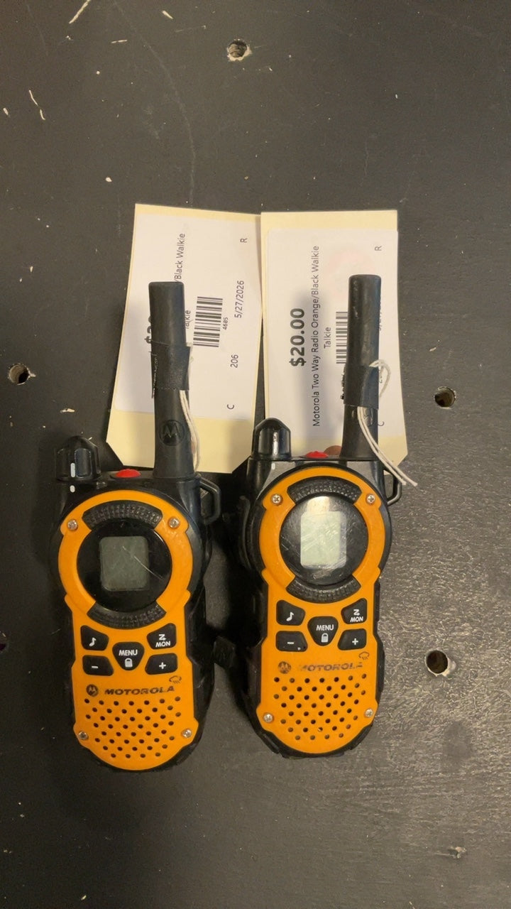 Motorola Two Way Radio Orange/Black Walkie Talkie