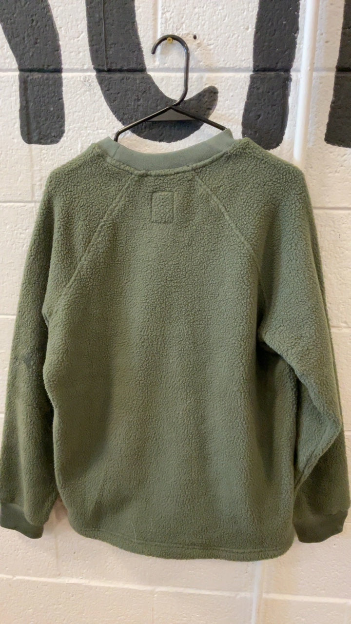 Topo Mountain Fleece Small Crewneck Beetle