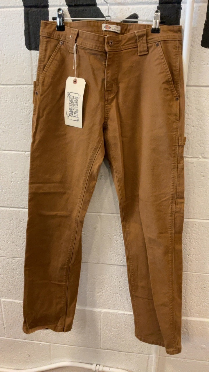 Dickies Pants 29x30 Womens Fit Brown Relaxed Fit