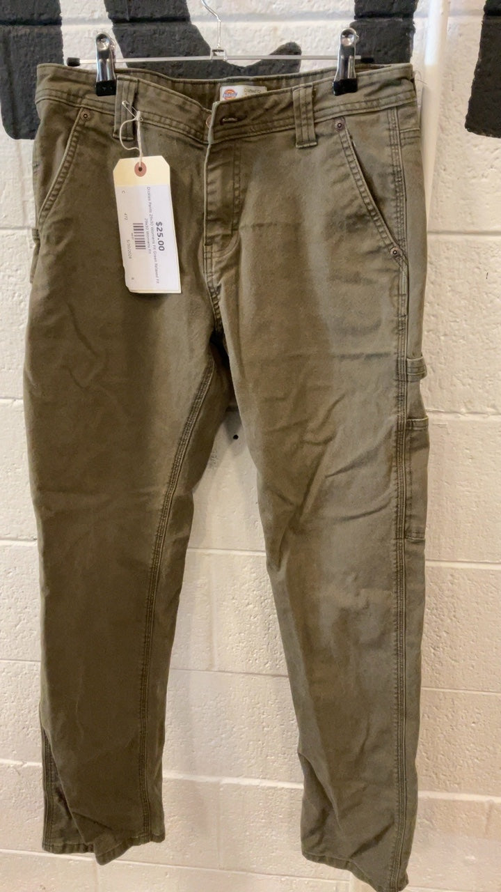 Dickies Pants 29x30 Womens Fit Green Relaxed Fit