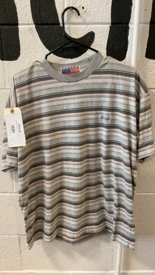 Banana T-Shirt L Grey Striped